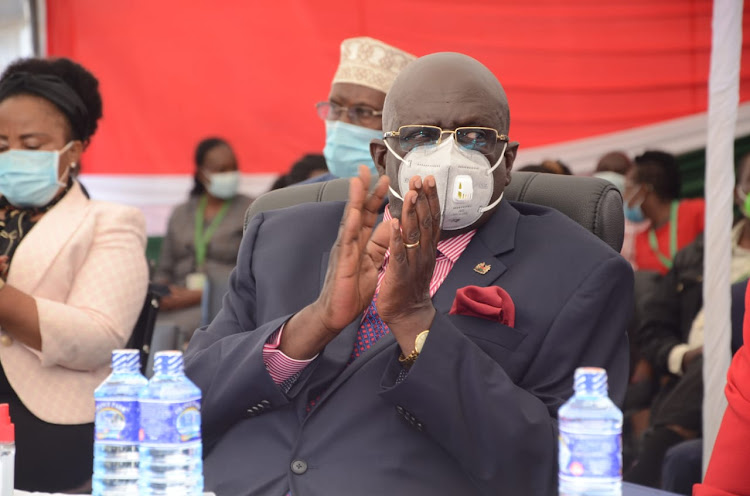 CS George Magoha when he released the KCPE results in Nairobi on April 15, 2021