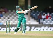 Tazmin Brits on her way to a century during the first Women's ODI against Sri Lanka at Buffalo Park, East London, on Tuesday.