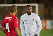 Chippa United coach Rulani Mokwena orders instructions to midfielder  Ruzaigh Gamildien during an Absa Premiership on March 7 2020. 