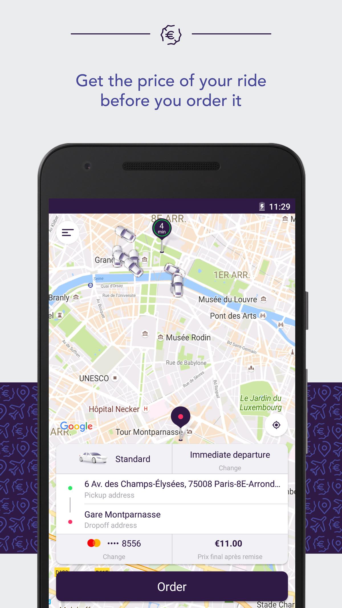 Android application Chauffeur-Privé screenshort