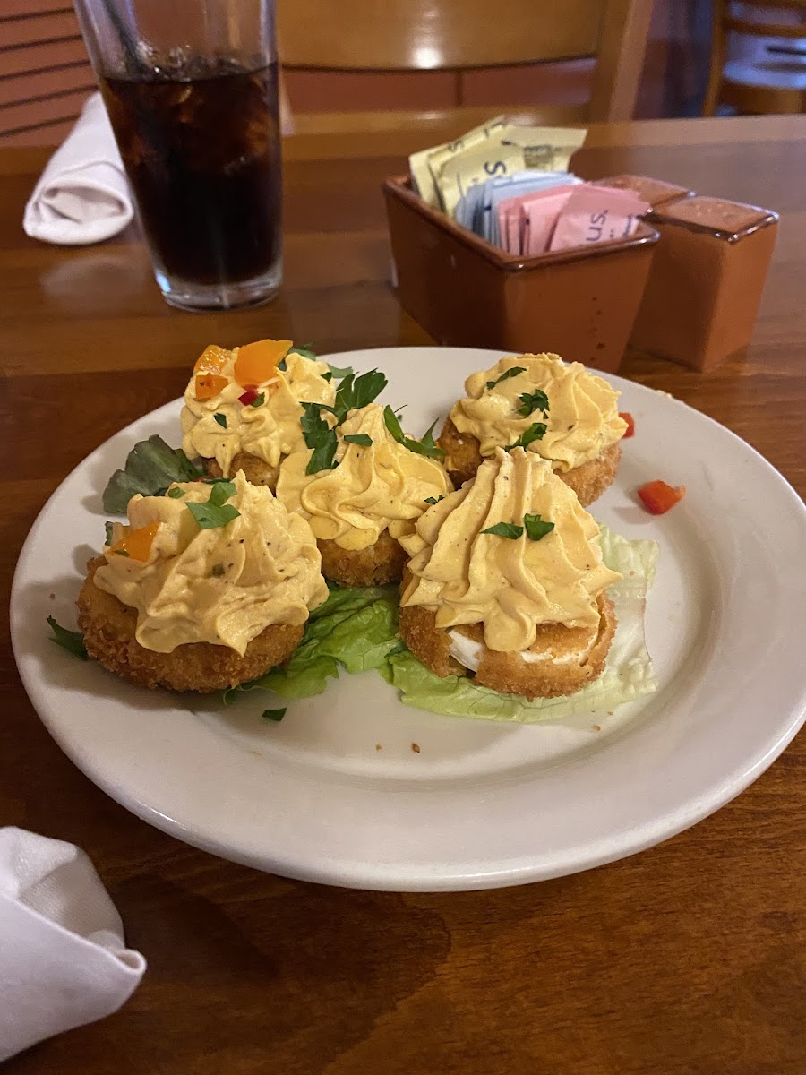 Fried deviled eggs