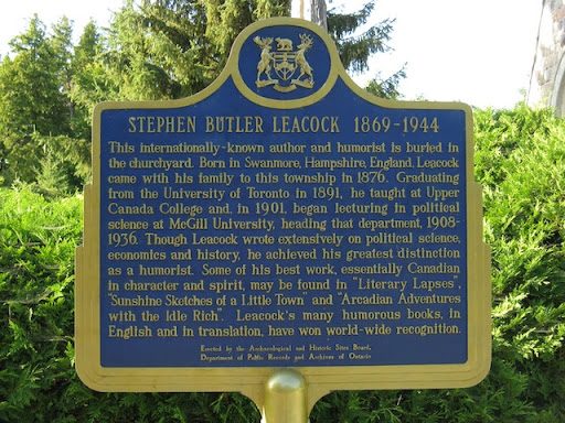 This internationally-known author and humorist is buried in the churchyard. Born in Swanmore, Hampshire, England, Leacock came with his family to this township in 1876. Graduating from the...