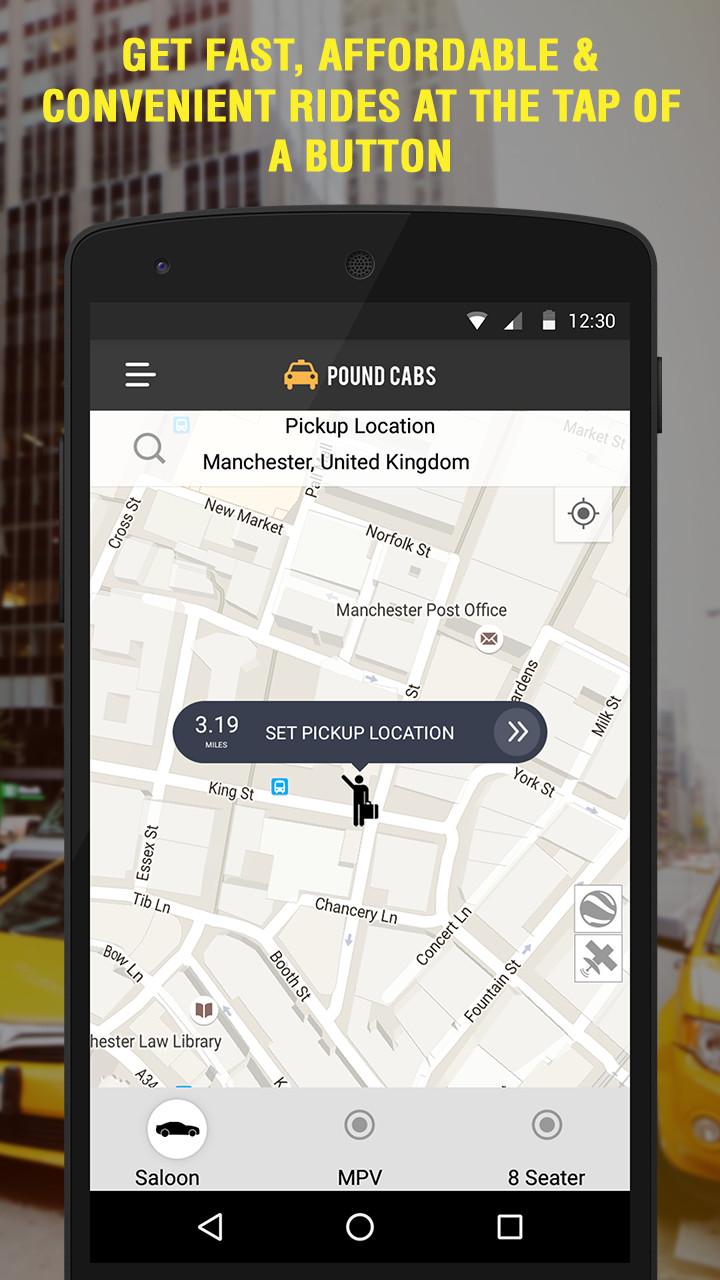 Android application POUND CABS screenshort