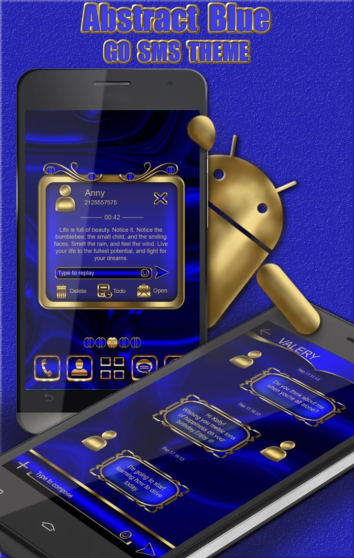 Android application Abstract Blue Go SMS theme screenshort