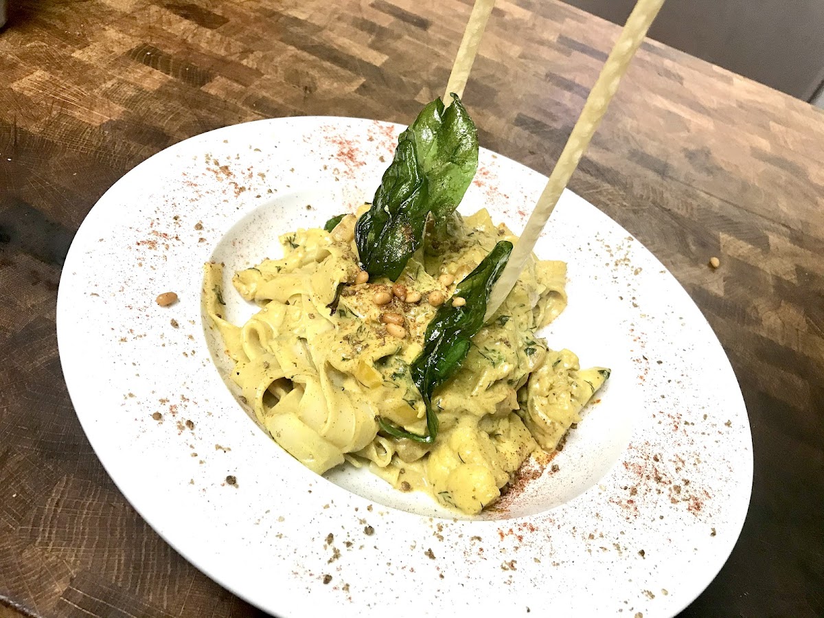 Gluten Free Vegan Coconut Mushrooms Linguine