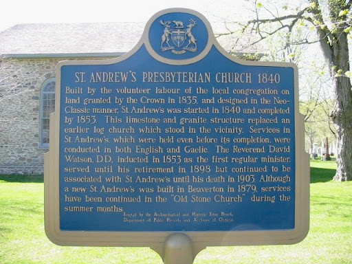 Built by the volunteer labour of the local congregation on land granted by the Crown in 1835, and designed in the Neo-Classic manner, St. Andrew's was started in 1840 and completed by 1853. This...