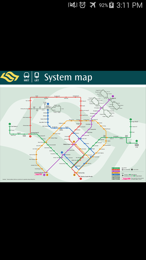 Android application Singapore Metro Map screenshort