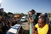 Fikile Mbalula campaigning at Amaoti in KwaZulu-Natal. Photo: SANDILE NDLOVU