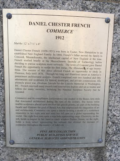 Daniel Chester FrenchCommerce1912Marble: 12' x 7 1/2' x 8'Daniel Chester French (1850 - 1931) was born in Exeter, New Hampshire to an established New England family. In 1866, French's father moved...