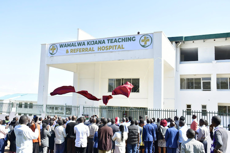 The Wamalwa Kijana Teaching and Referral Hospital in Kitale during its commissioning by Governor George Natembeya and DAP-K party leader Eugene Wamalwa