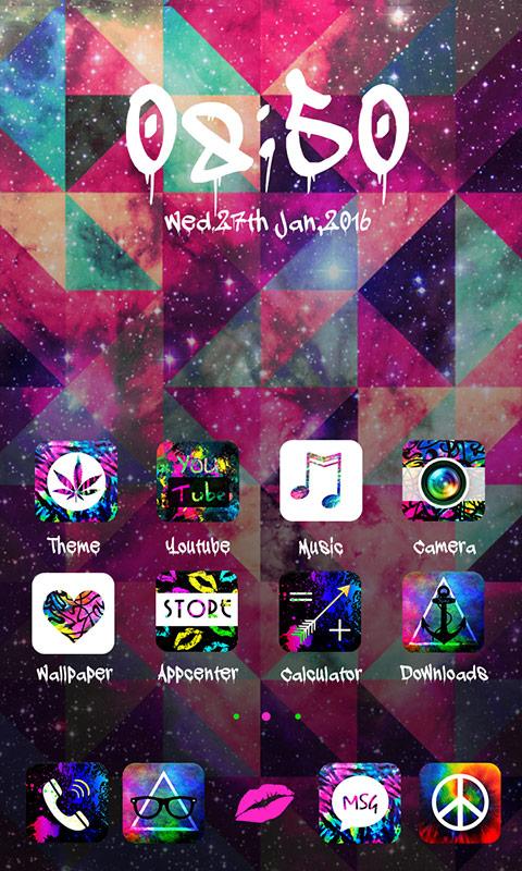 Android application Tie Dye GO Launcher Theme screenshort