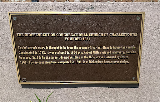 THE INDEPENDENT OR CONGREGATIONAL CHURCH OF CHARLESTOWNE FOUNDED 1681   The brickwork below is thought to be from the second of four buildings to house the church. Constructed in 1732, it was...