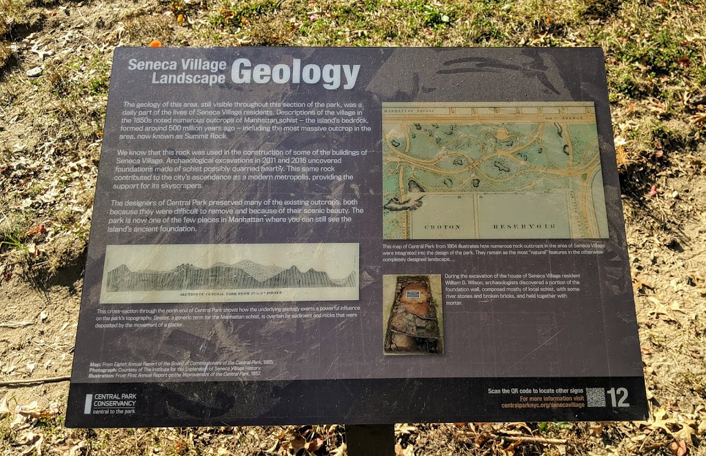 Seneca Village Landscape   Geology   The geology of this are still visible throughout this section of the park, was a daily part of the lives of Seneca Village residents: Descriptions of the village ...