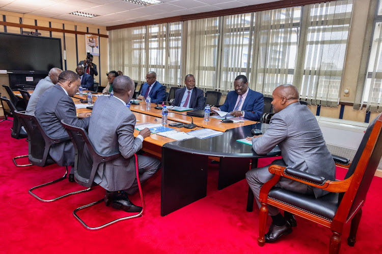 Interior CS Kithure Kindiki Chairing the 2nd Quarterly Meeting (2024) of the Counter Terrorism Financing Inter-Ministerial Committee attended by Musalia Mudavadi (Prime Cabinet Secretary and Cabinet Secretary for Foreign and Diaspora Affairs), Prof. Njuguna Ndung'u (Cabinet Secretary for the National Treasury and Economic Planning), Justin Muturi (Attorney General), Dr. Kamau Thugge (Governor, Central Bank of Kenya), Eng. Japhet Koome (Inspector General, National Police Service), Dr. Rosalind Nyawira (Director, National Counter Terrorism Centre) and Saitoti Maika (Director General, Financial Reporting Centre) on May 6, 2024.