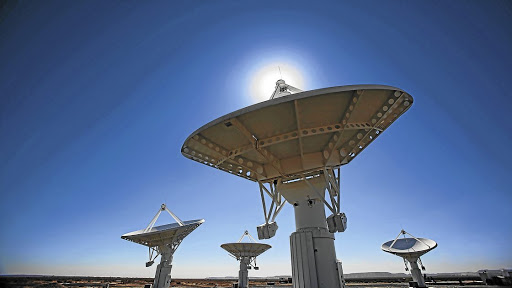 Dishes in the MeerKAT radio telescope array at Carnarvon in the Karoo. Picture: HALDEN KROG