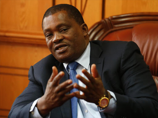 Speaker Justin Muturi during a media briefing in his office in Parliament on January 25, 2018. Photo/Jack Owuor