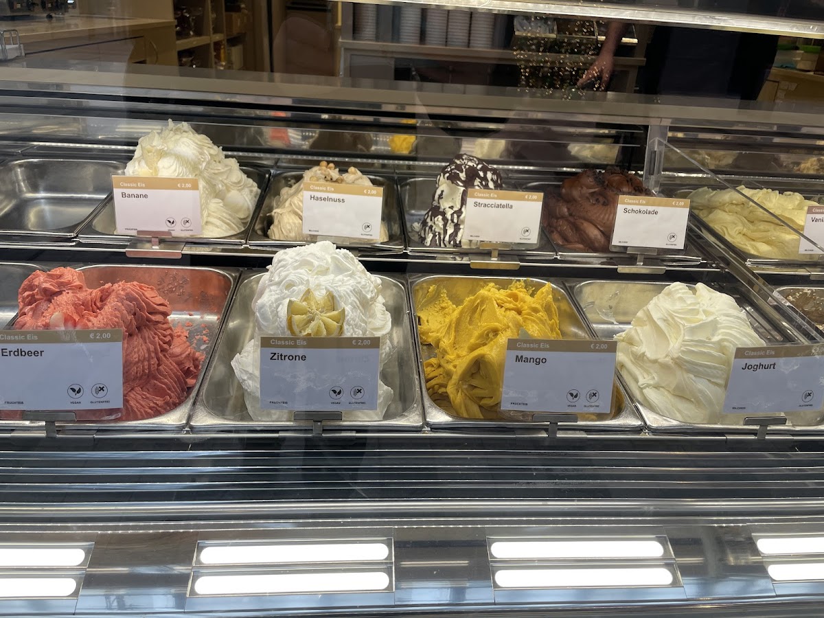Ice cream flavors marked