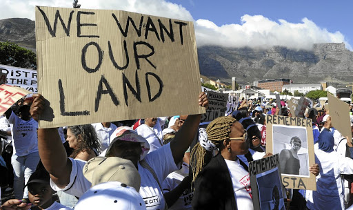 Protesters on Human Rights Day marched to the Cape Town Civic Centre where the Social Justice Coalition handed over their demands to all levels of government. These demands included land, housing, security and dignity. /Gallo Images