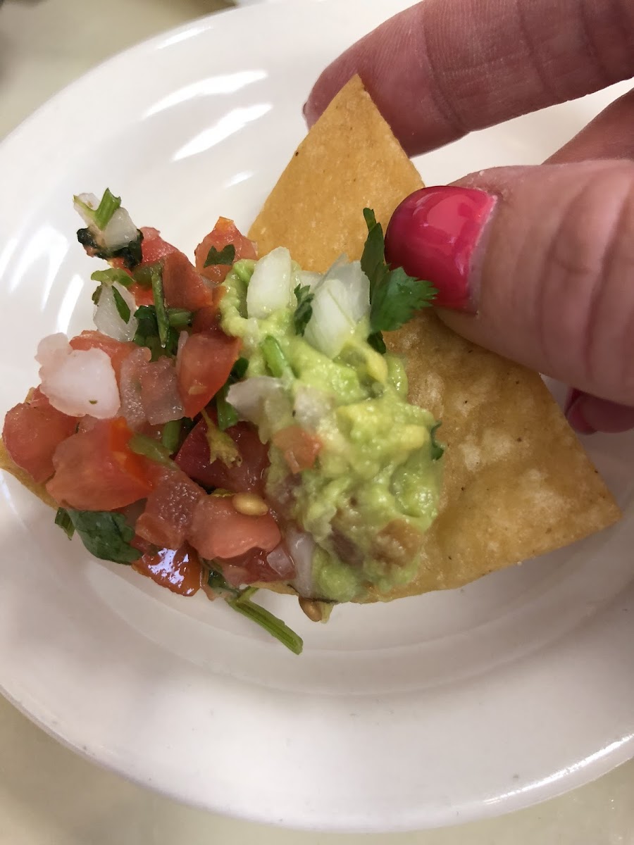 Chips and guacamole and pico