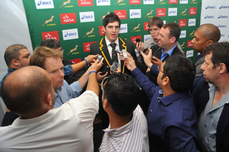 A file photo of Jaque Fourie during the unveiling of new ASICS Springbok Jersey at The Lookout at the V&A Waterfront on April 24, 2014 in Cape Town, South Africa.