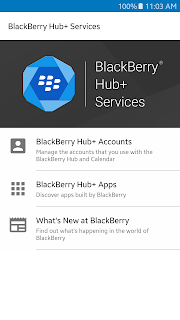 Службы BlackBerry Hub+ screenshot
