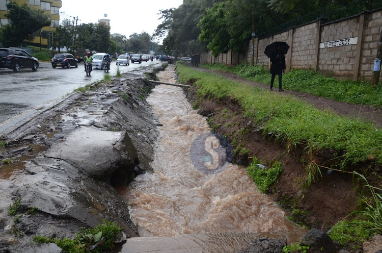 Drainage along Nyerere road after heavy downpour witnessed on April 24, 2024.