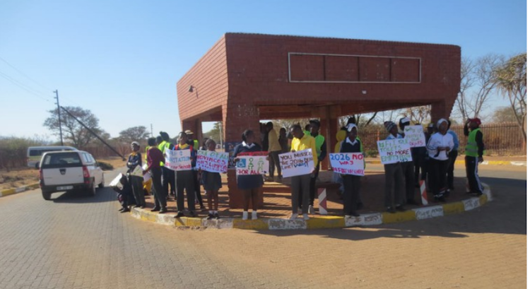Equal Education (EE) members picket outside the provincial legislature in Limpopo on Friday. They are demanding that government prioritise the provision of water and adequate toilets to schools.