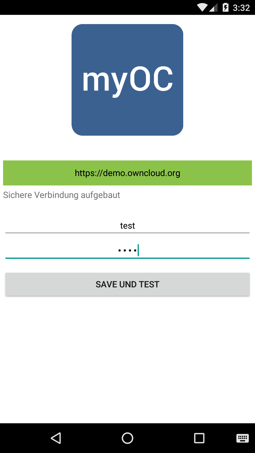 Android application MyOwnCloud screenshort