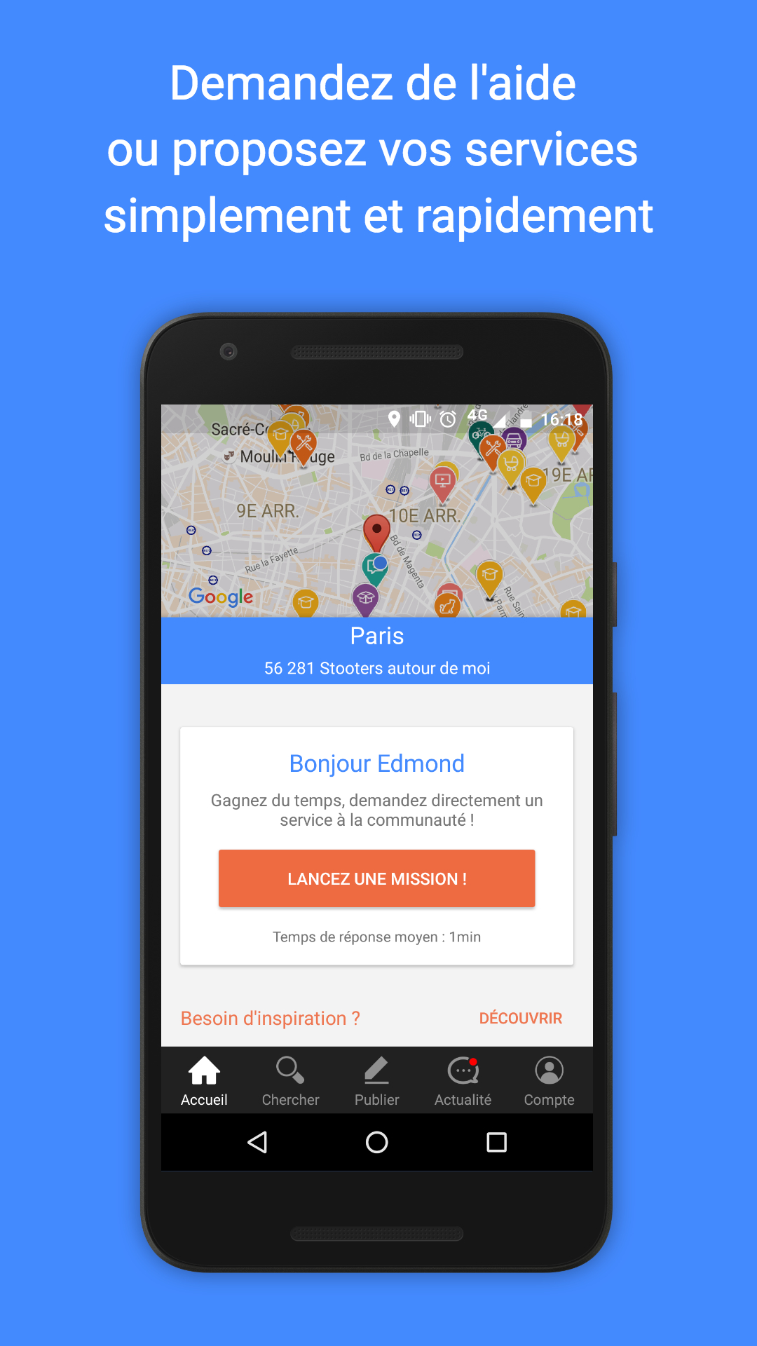 Android application Stootie - Petits travaux et services à domicile screenshort
