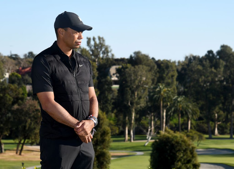 Tiger Woods after the final round of the Genesis Invitational at Riviera Country Club on February 21 2021 in Pacific Palisades, California.