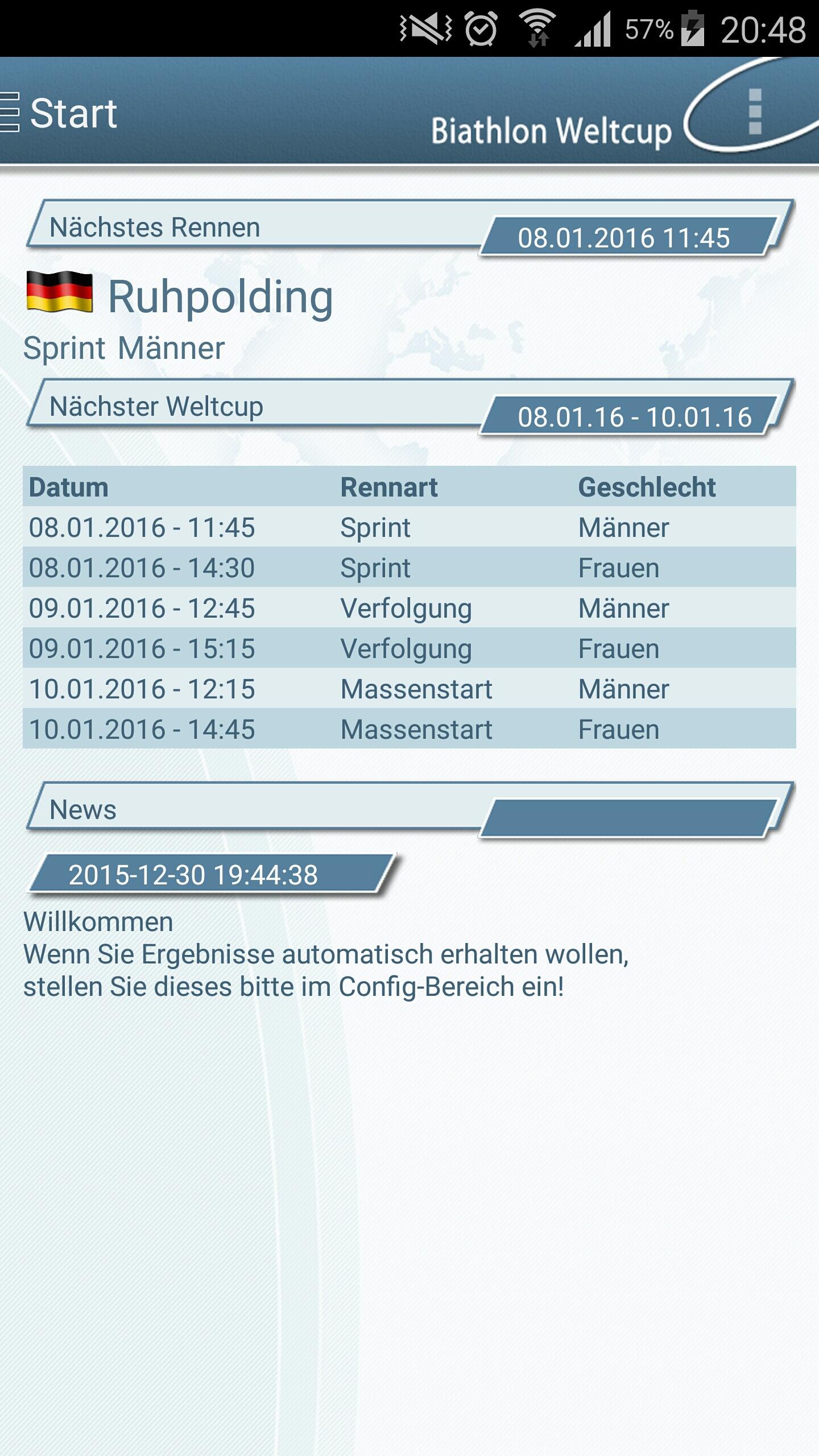 Android application Biathlon Weltcup Pro screenshort