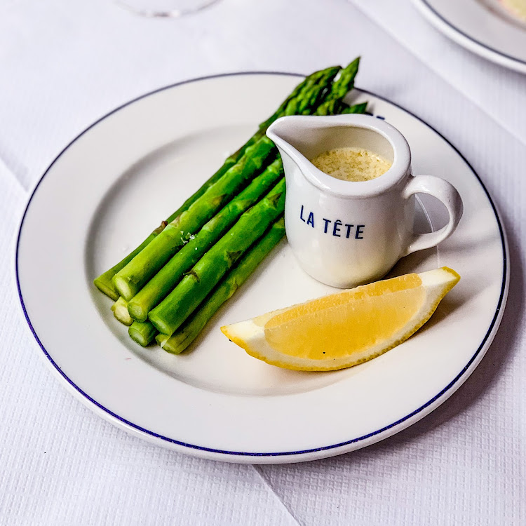 Asparagus and butter is one of the deceptively simple but oh-so-delicious staples on La Tête's menu.