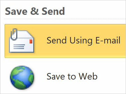 Save and send in 2010 version.