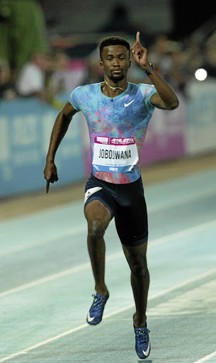 Anaso Jobodwana claimed the scalp of world champ Justin Gatlin to win the 150m men's race.