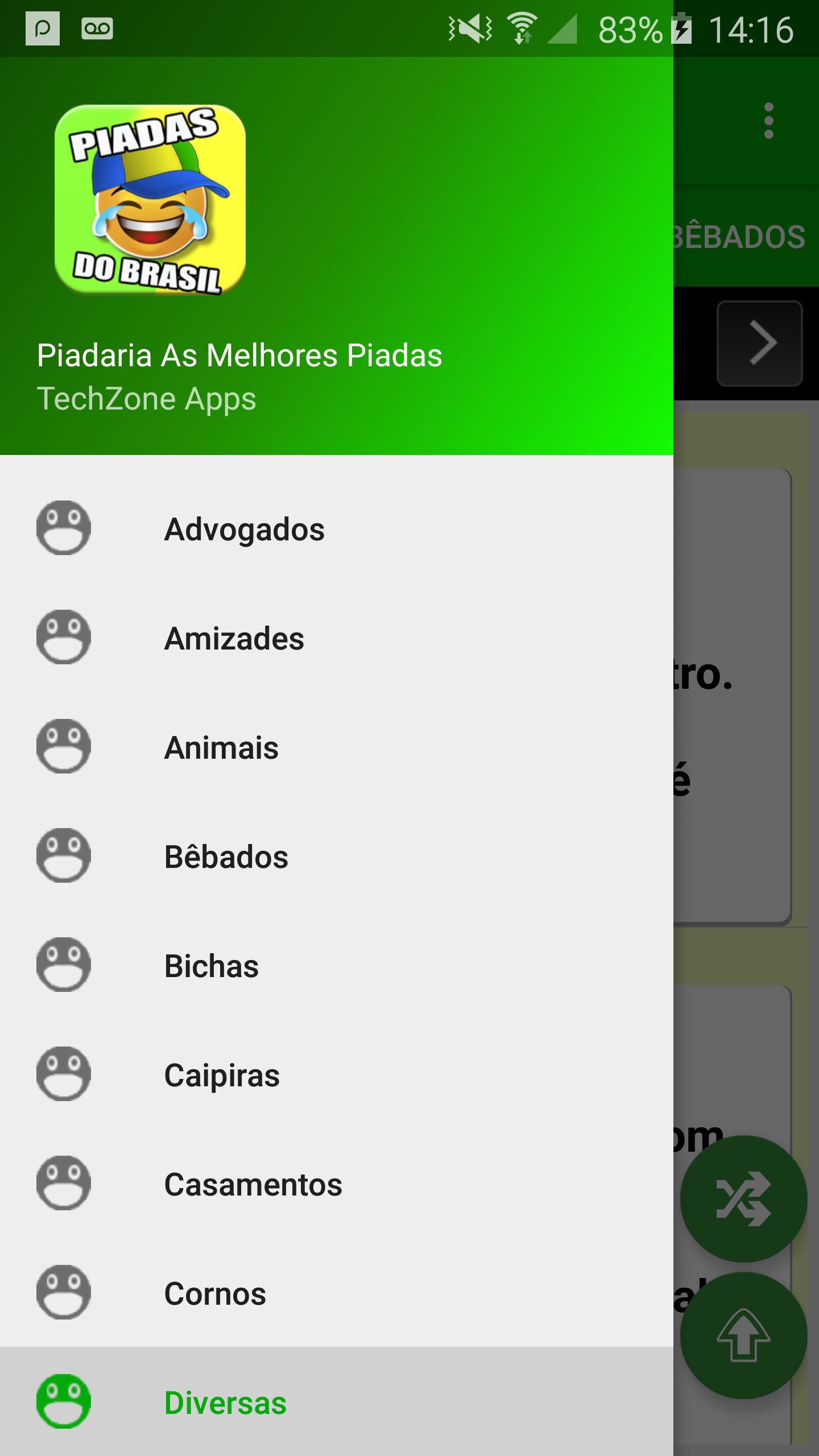 Android application Top Piadas + Aí Paaah Tirinhas screenshort