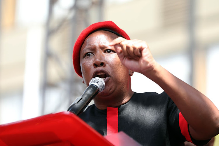 EFF leader Julius Malema mocked the supporters wearing ANC shirts.