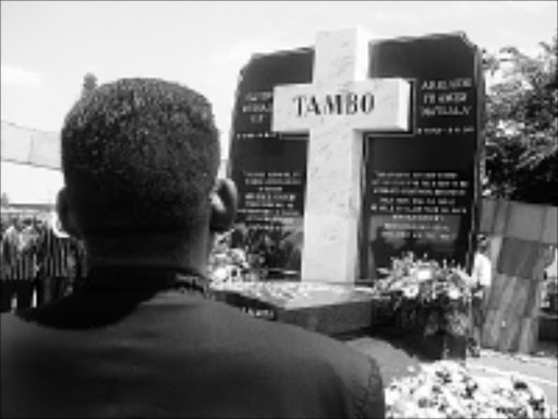 IMMORTALISED: The tombstone of Oliver and Adelaide Tambo.