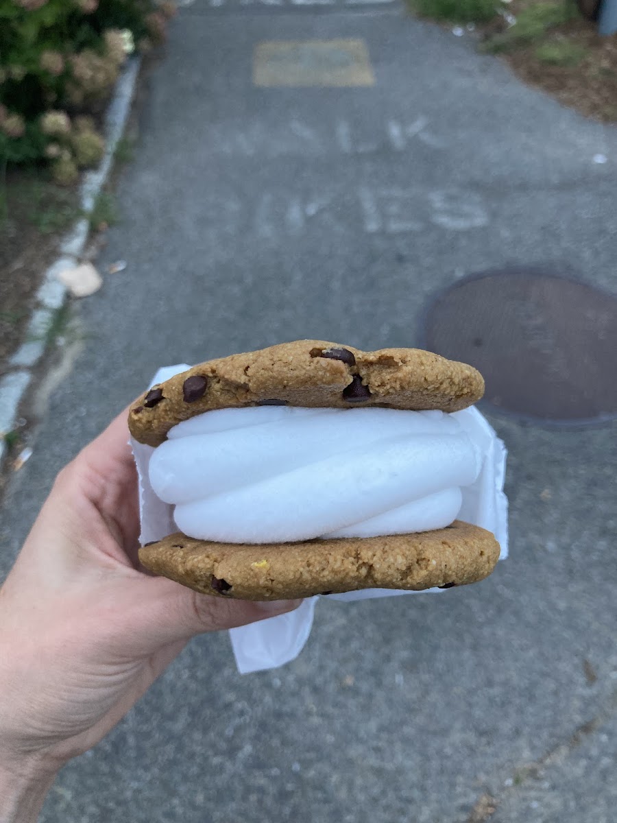 GF and vegan ice cream sandwich