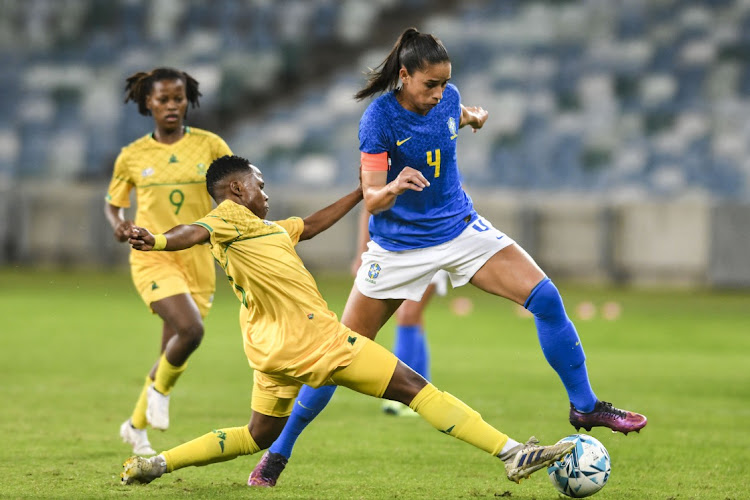 The Women's International Friendly match between South Africa and Brazil at Moses Mabhida Stadium on September 05, 2022 in Durban, South Africa.