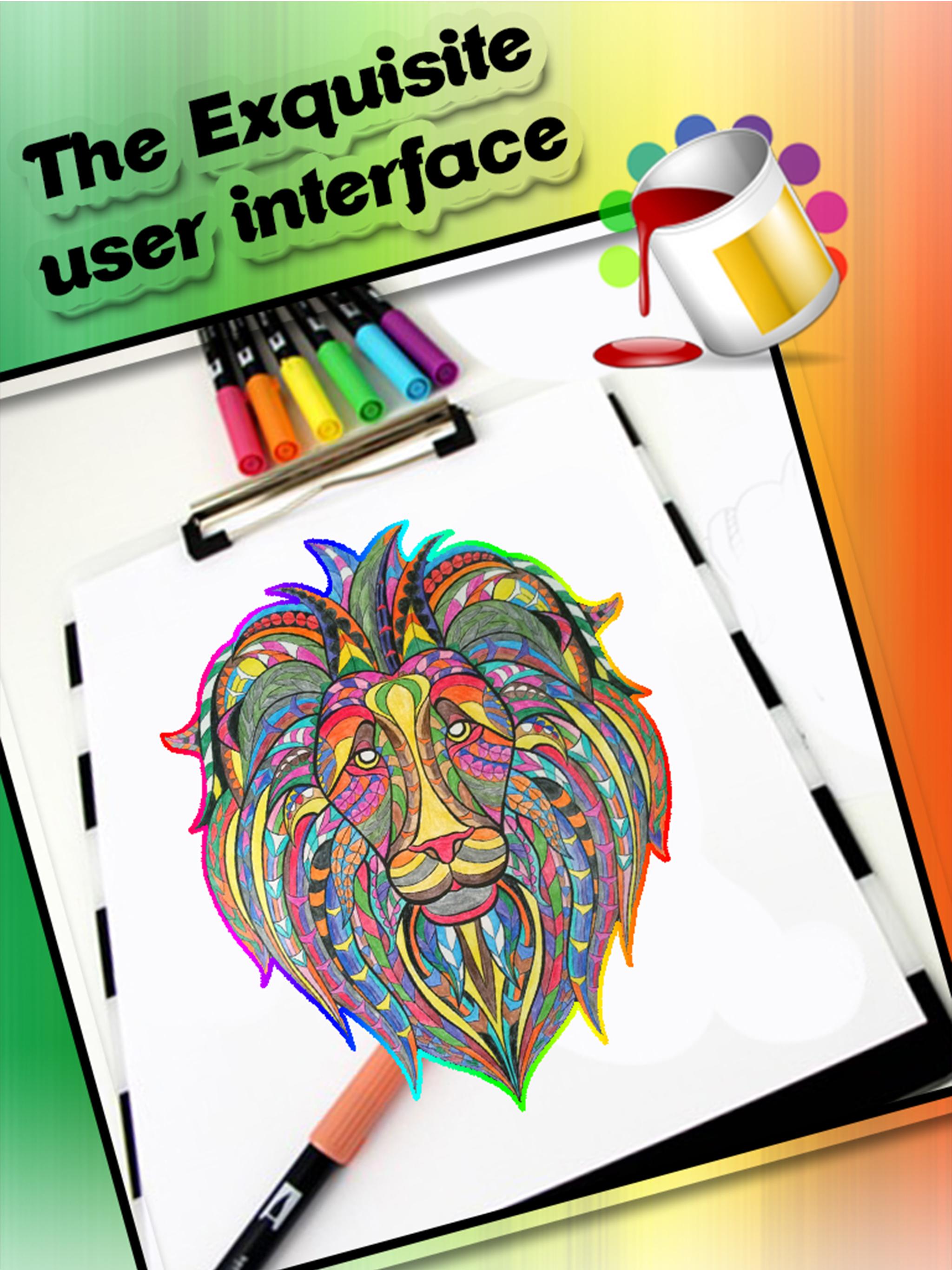 Android application Animal Mandala Coloring Book screenshort