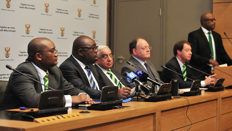 Thembelani Nxesi (South Africa Minister of Sport) chats to media during the 2023 Rugby World Cup announcement at Parliament in Cape Town on 31 October 2017.