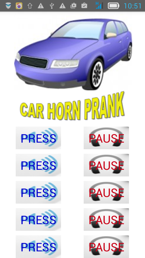 Android application Car horn prank screenshort