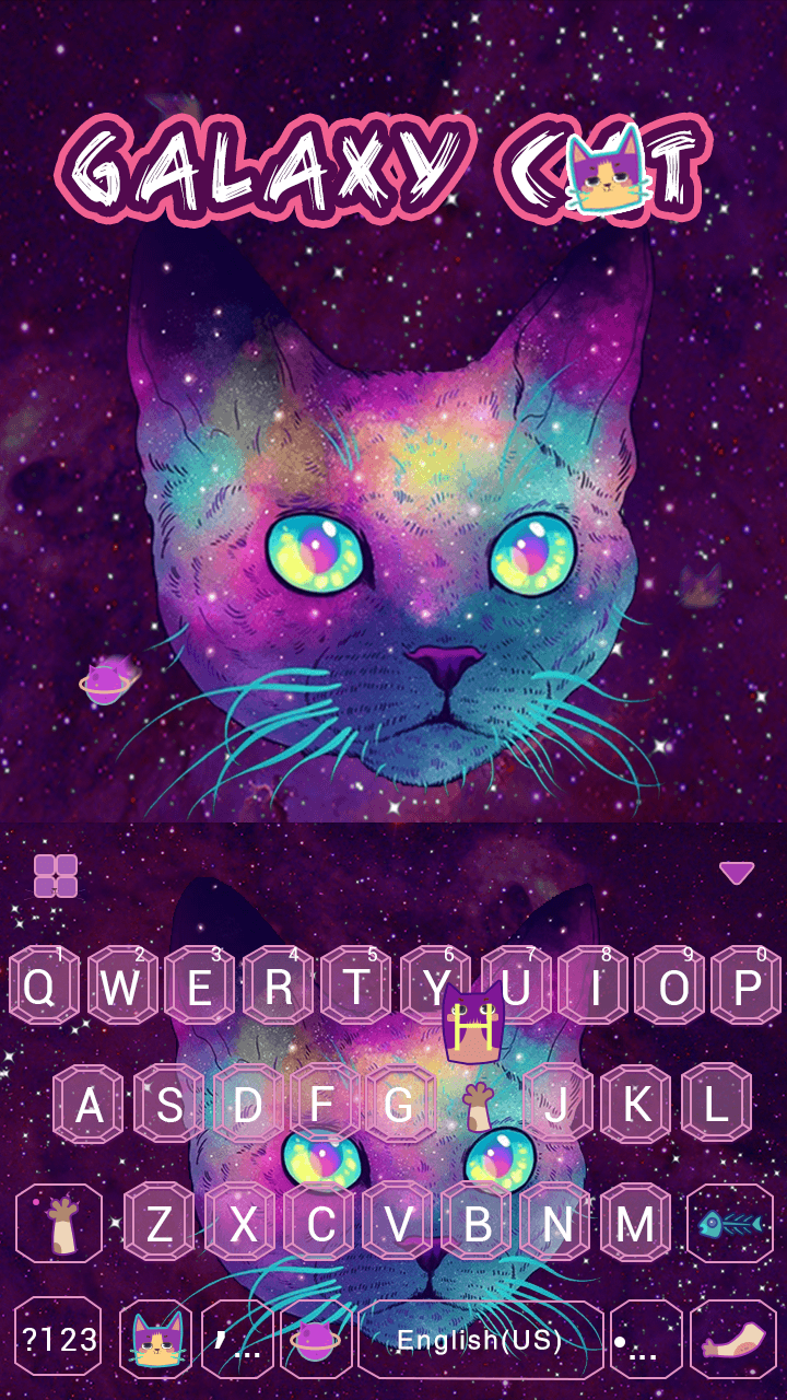 Android application Galaxy Cat Emoji Kika Keyboard screenshort