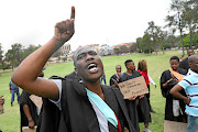 Unemployed graduates at the Union Buildings in Pretoria where they demanded that the government make job opportunities for the unemployed youths.