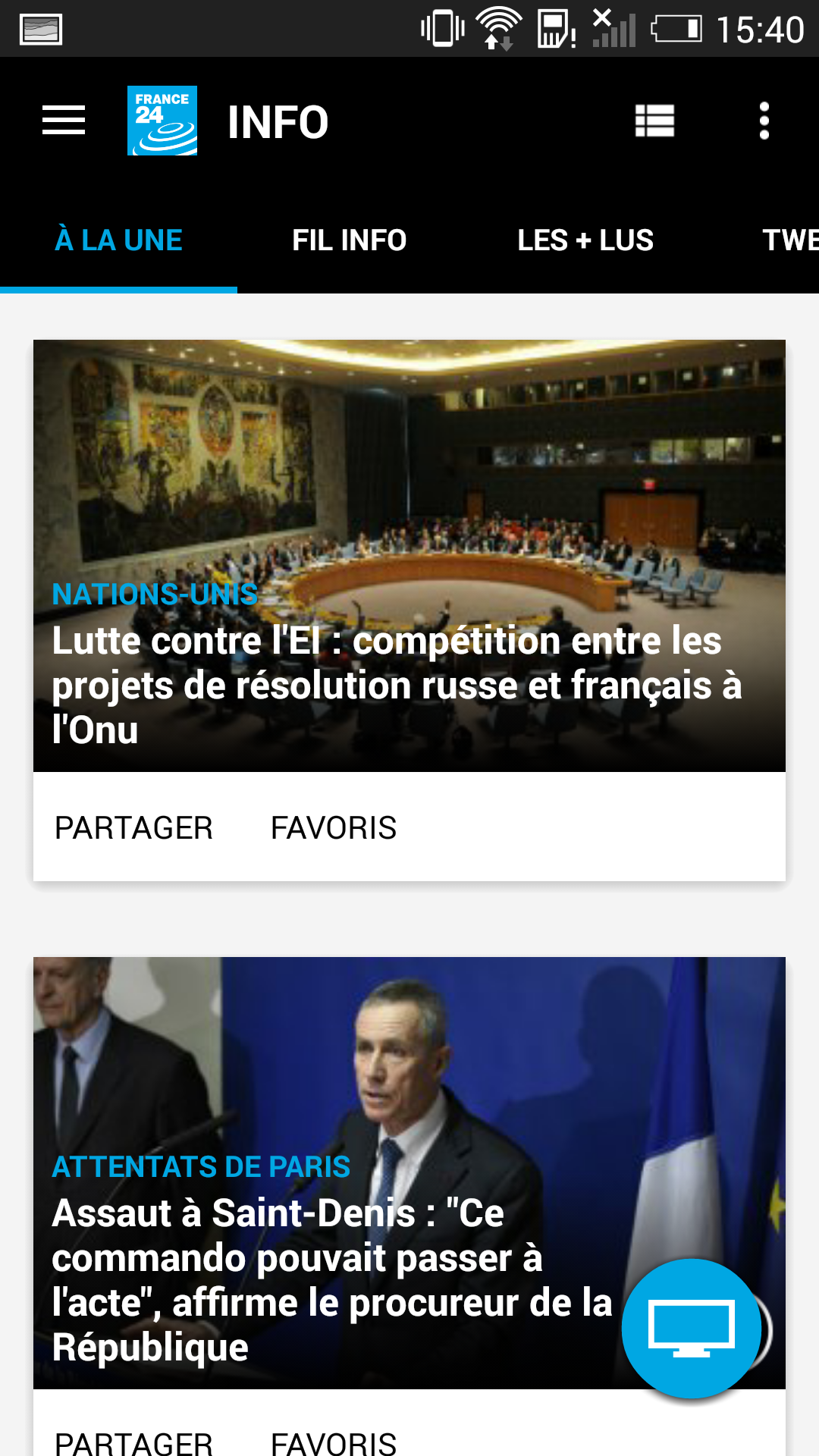Android application FRANCE 24 - Live international news 24/7 screenshort