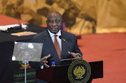 President Cyril Ramaphosa at the 2023 State Of The Nation Address (SONA) at Parliament on February 09, 2023 in Cape Town, South Africa. 