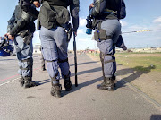 Protests over land issues: Police monitor the coastal town of Hermanus on 19 July 2018.
