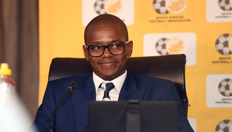 SA Football Association chief doctor Dr Thulani Ngwenya briefs the media at Safa House in Johannesburg on March 18 2020.