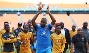 tumeleng Khune of Kaizer Chiefs leads the team to the tunnel during the Absa Premiership 2017/18 match between Kaizer Chiefs and Chippa United at FNB Stadium, Johannesburg on 07 April 2018.