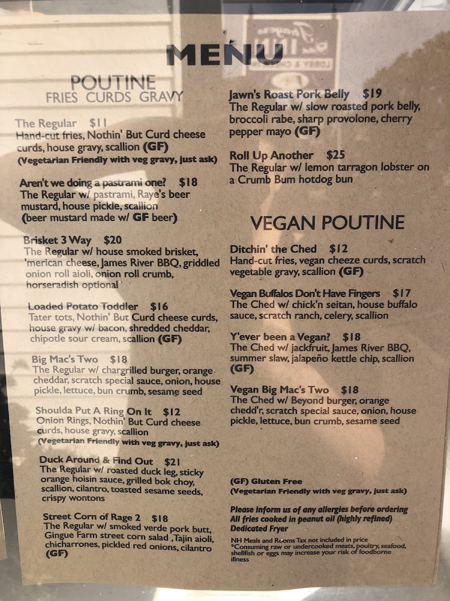 Most of the menu can be modified to be gluten free